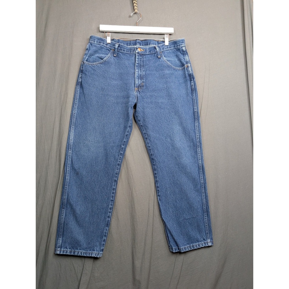 Rustler Men's Jeans 38x29 Blue Denim Straight Leg Western‎ Workwear